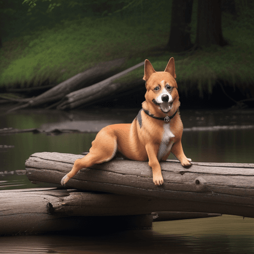 AI generated: A dog on a log