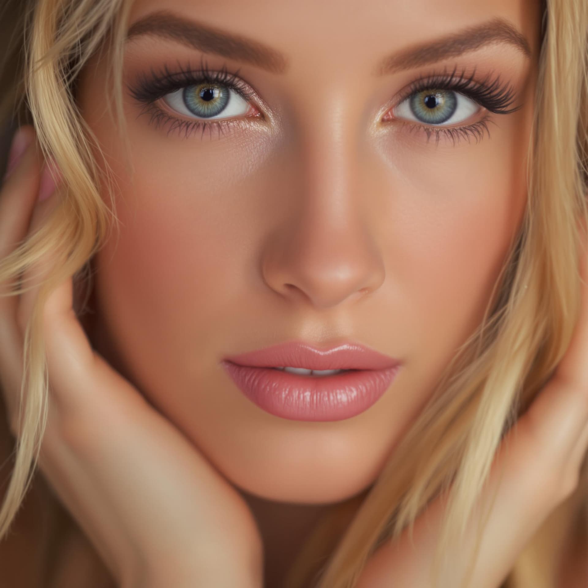 AI generated: Goddess close-up portrait big tits big nipples blonde nude nsfw