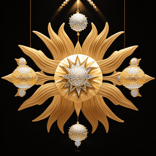 AI generated: Diamond Hanging Painting, with 5D Diamonds, Three-Dimensional Sun and Moon, Diamond Art Hanging Pain...