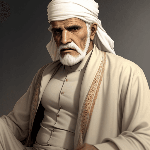 AI generated: omar mokhtar old man with arabic cloths