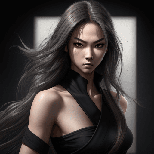AI generated: Hyper realistic , daylight, indirect lighting, AD magazine, ninja, girl, niji style, painterly, brus...