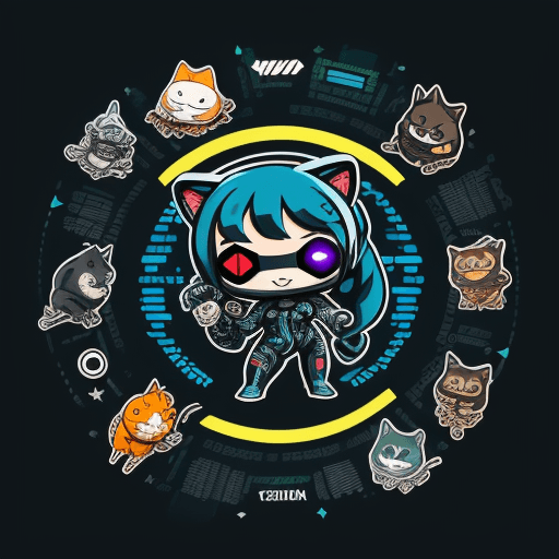 AI generated: A Posting, dynamic style, Animals, chibi, complete picture, cyberpunk style, futuristic technology s...
