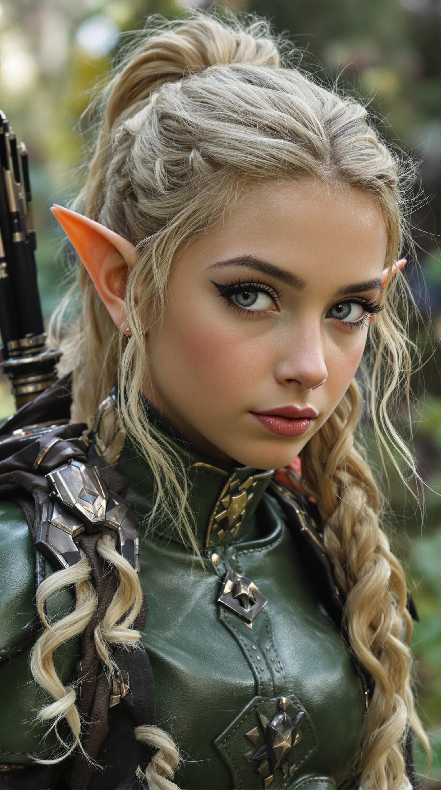 AI generated: a professional photo of a exceptionally beautiful girl in the world (age 11) short eared elf,  in a ...