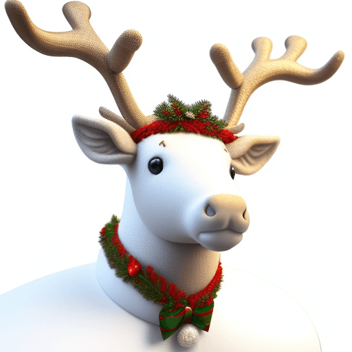 AI generated: puff, embroidered christmas reindeer, realistic, vintage, 3d , highly detailed, 32k, hd, retro, on w...