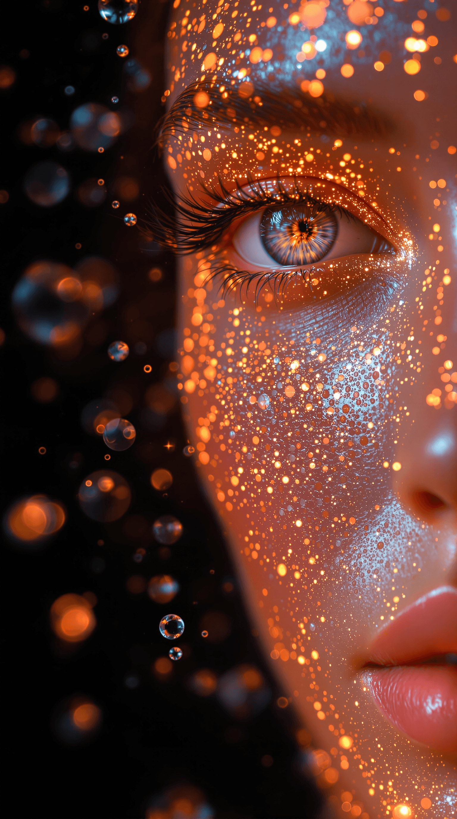 AI generated: radiant skin changing to glowing skin no girl face just skin close up ultra realistic image