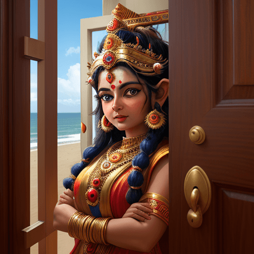 AI generated: girl like mata sita , shree ram , hanuman , loving her hair and eyes are waited to see ram on door
H...