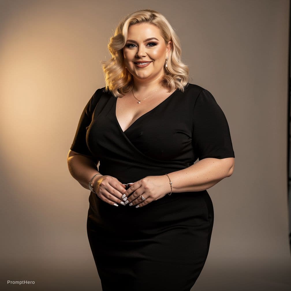 AI generated: Fourty yeras old super sexy chubby blond woman