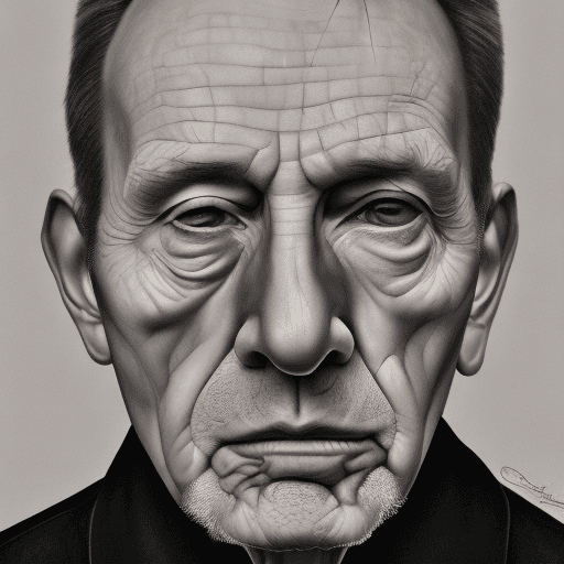 AI generated: hiperrealistic portrait, ink, abraham lincol, portrait isolated on white background