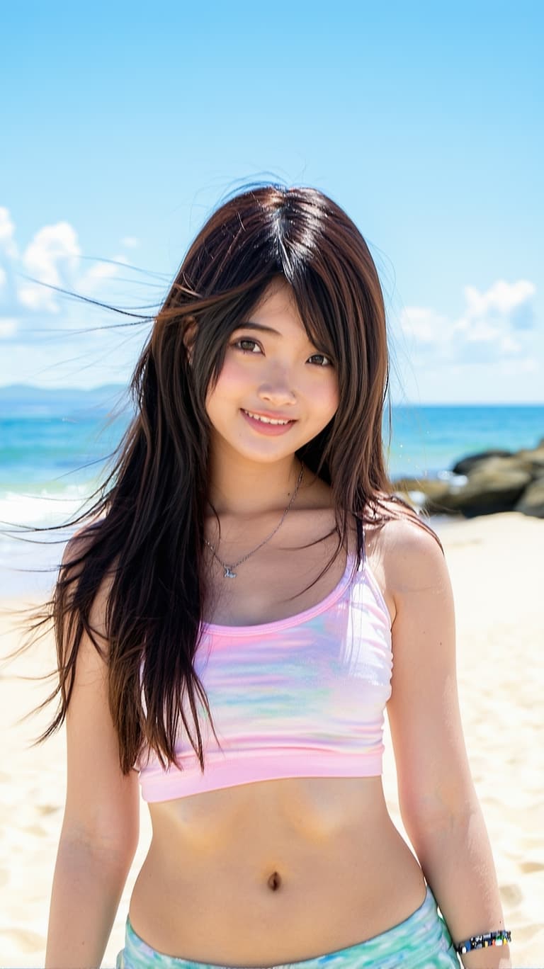 AI generated: asian teen sexy beach




