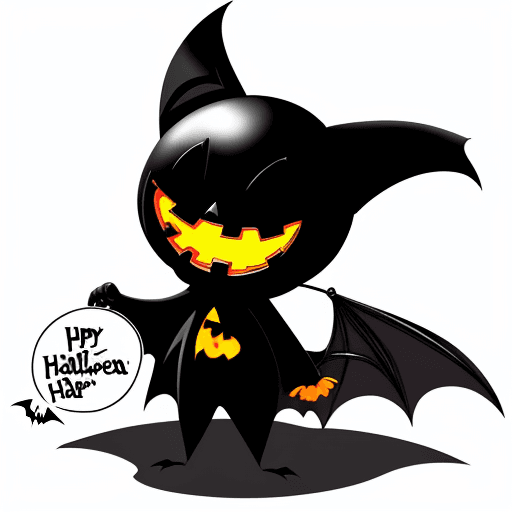 AI generated: cartoon sweet happy Halloween bat, with only lines so i can paint it and fit the canvas, the canvas ...