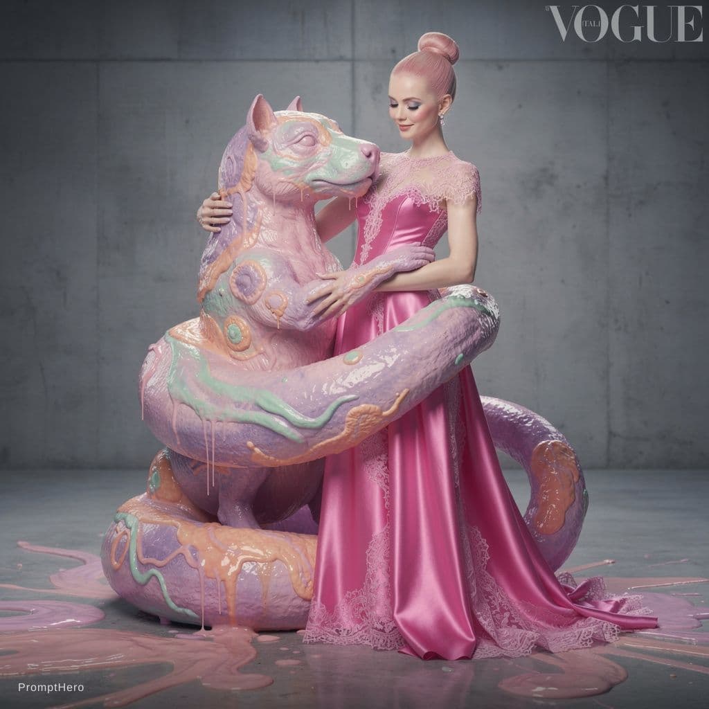 AI generated: Award-winning editorial photography, Vogue Italia pastel horror edition, cinematic lighting, photore...