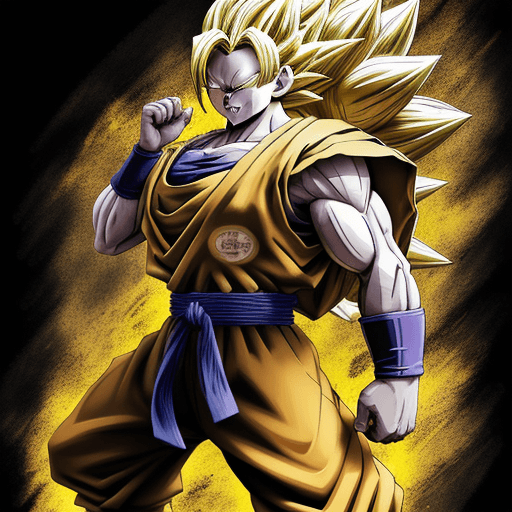 AI generated: dragon ball super wallpaper, in the style of dark yellow and dark beige, photo-realistic drawings, r...