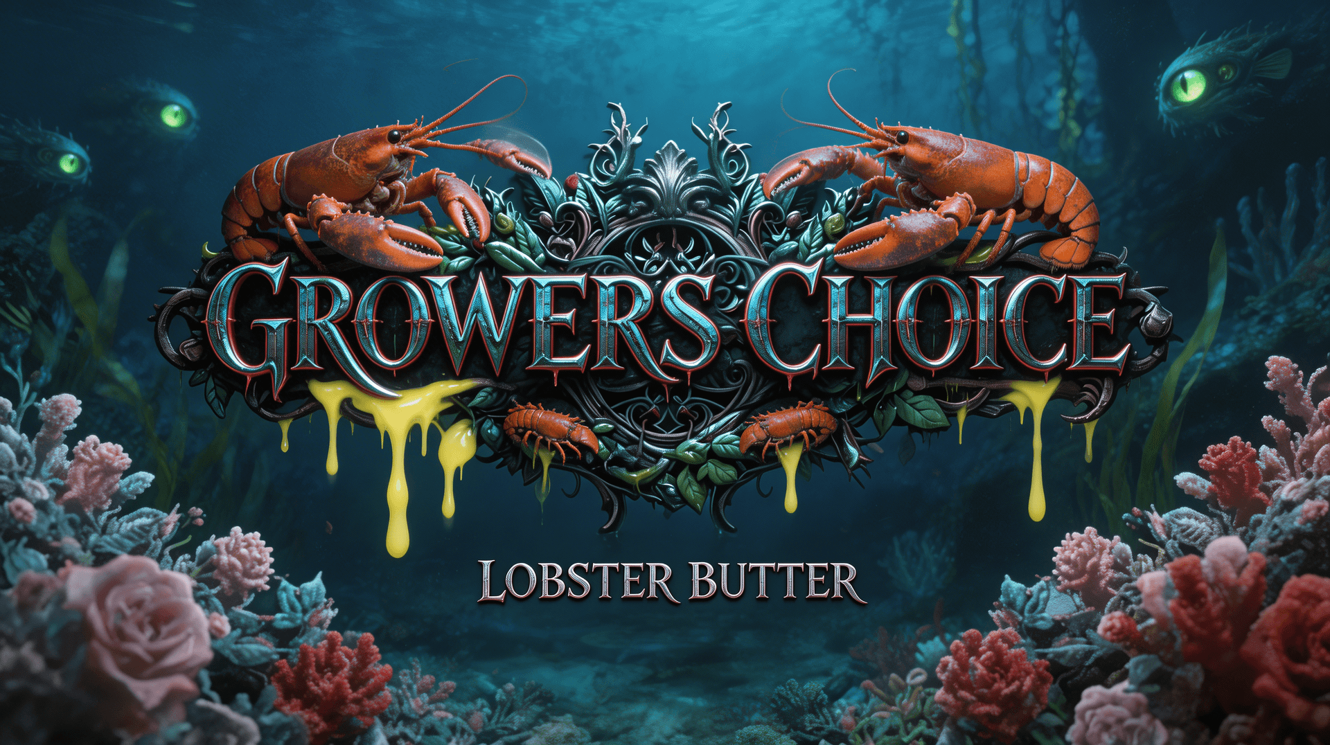 AI generated: Creat a Image in the same direction like the uploaded Picture, but use a Text with "Growers Choice "...