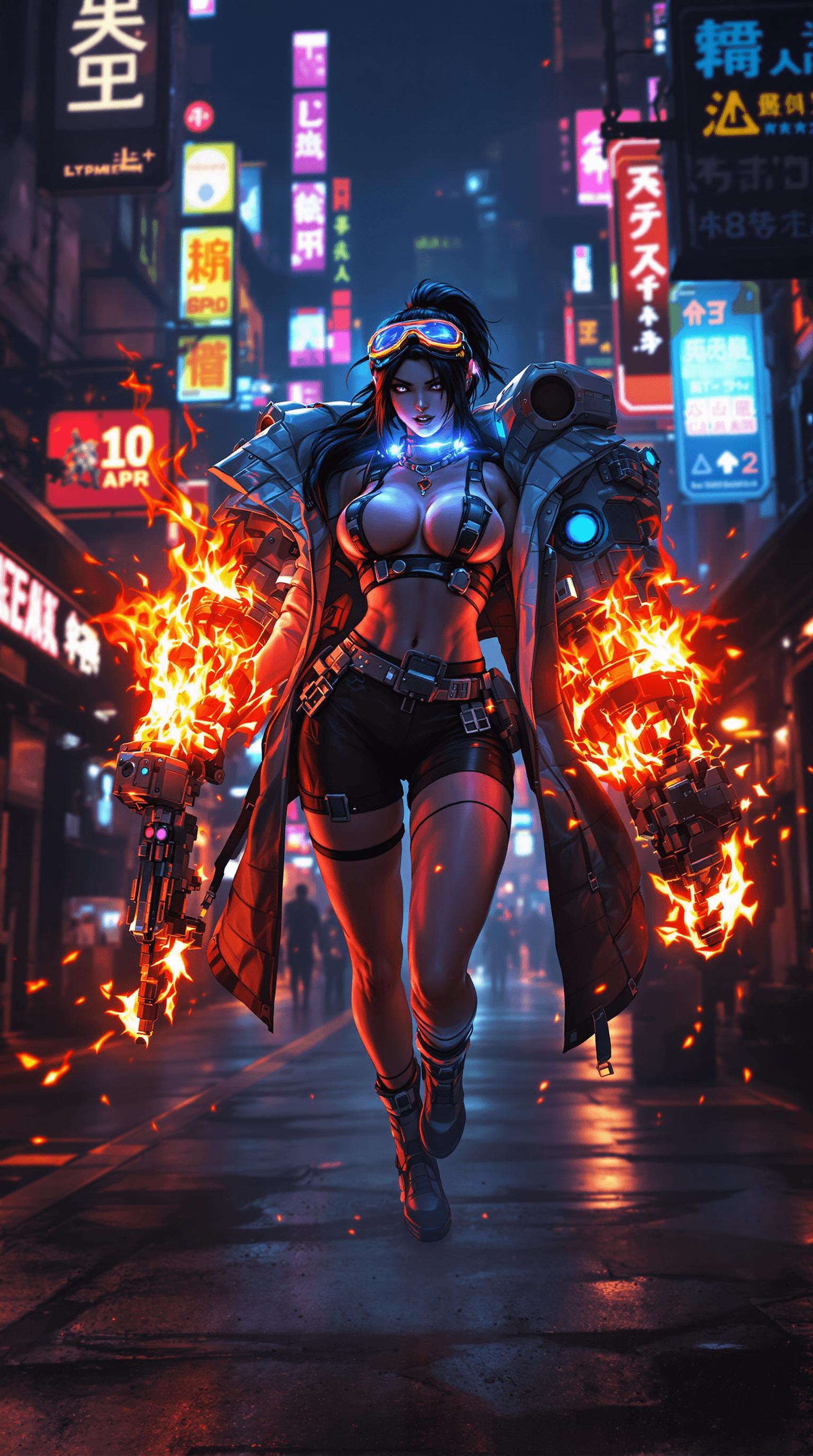 AI generated: Rampart female character from Apex legends,(ultra-detailed:1.6), extremely detailed face, masterpiec...