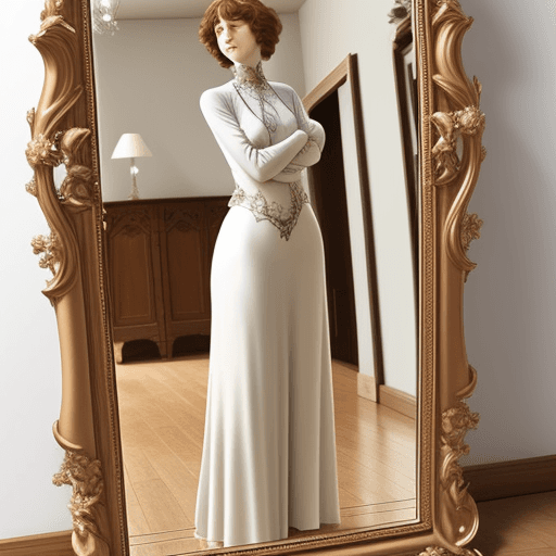 AI generated: art nouveau style floor length mirror
