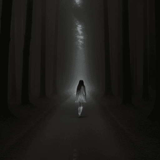 AI generated: a girl, with good shape, a beautiful face, with long hair, dressed in a transparent thin fabric, wal...