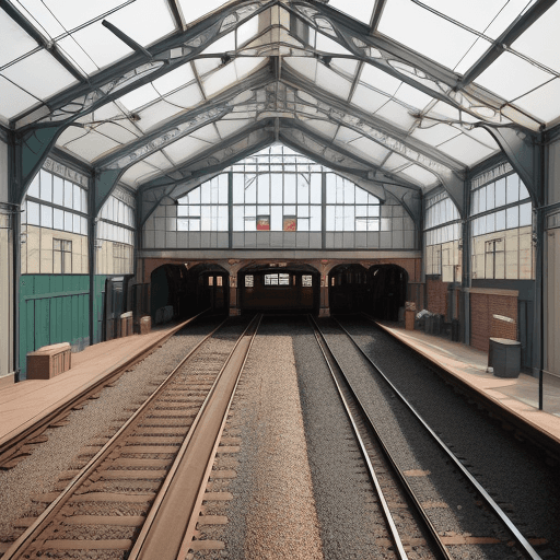 AI generated: photo ultra realitic, 8k, shed railway Locomotive Shed – Loughborough Central | Great Central Railwa...