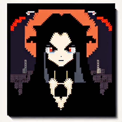 AI generated: vampire + pixel art + pixel art style + cover art style + award winning ilustration