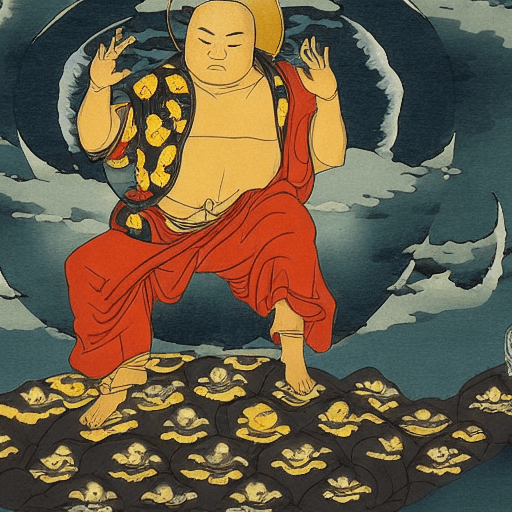 AI generated: Design an awe-inspiring thumbnail that captures the essence of Hakuin's transformative journey towar...