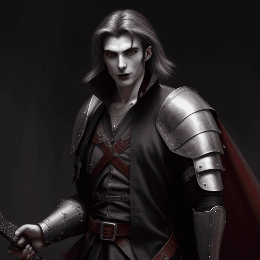 AI generated: Ultra high resolution photography of a medieval, male, vampire-hunter