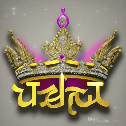 AI generated: Elegant 3D typography with the name. " TARIQ"with an elegant crown and fine diamonds with sparkles o...