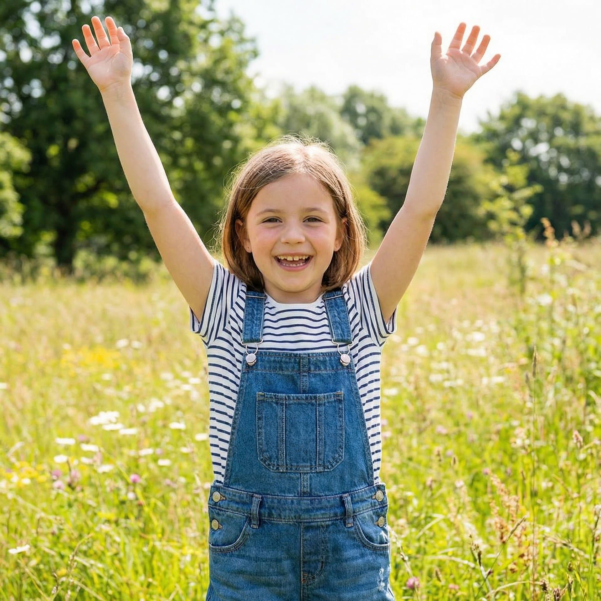 AI generated: make the girl hands up