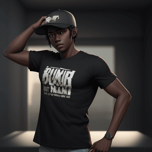 AI generated: 1boy, solo, dark skin, dark-skinned 
male, full body, baseball cap, t-shirt, uff boy realism, high d...