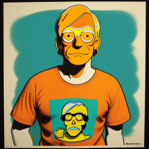 AI generated: Homer, andy warhol paint, 
