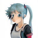 AI generated: horikoshi kouhei, 1 girl, boku no hero academia, light blue hair, long pigtails,  <lora:horikoshi_ko...