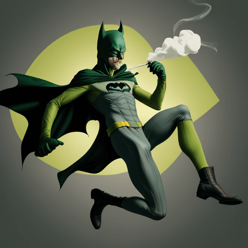 AI generated: we are seeing a lanky tall guy, in grey superhero tights suit, with green gloves and boots and green...