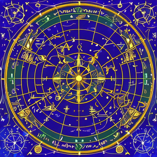 AI generated: astrometric space navigation charts in the style of medieval fantasy astrology, golden trims, ellipt...