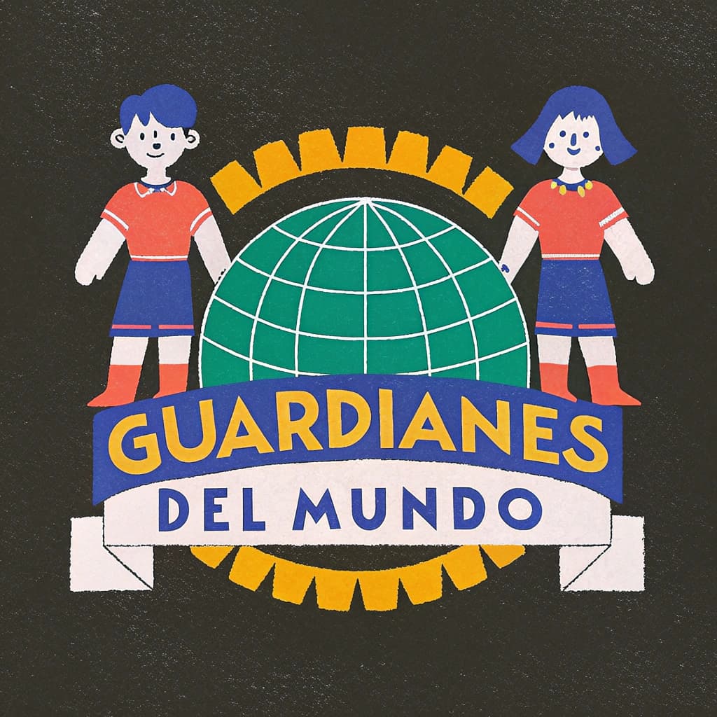 AI generated: Design an anagram logo specifically written "Guardianes del Mundo." I want the world ball to appear....