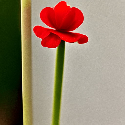 AI generated:  stem with a small red flower bud 
