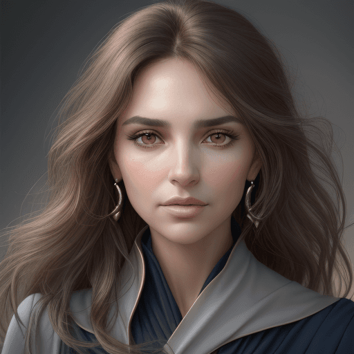 AI generated: full portrait image the face of a woman with brown eyes the face of a person, in the style of yigal ...