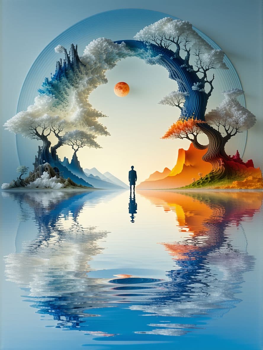 AI generated: Surrealism Simplicity --chaos 75 --ar 17:32 --style raw --profile yruxpc2 --stylize 750 --v 6.1