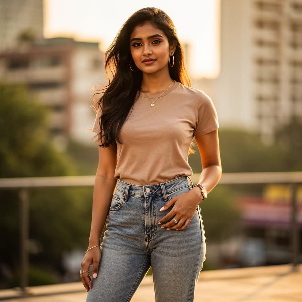 AI generated: indian modern girl photography