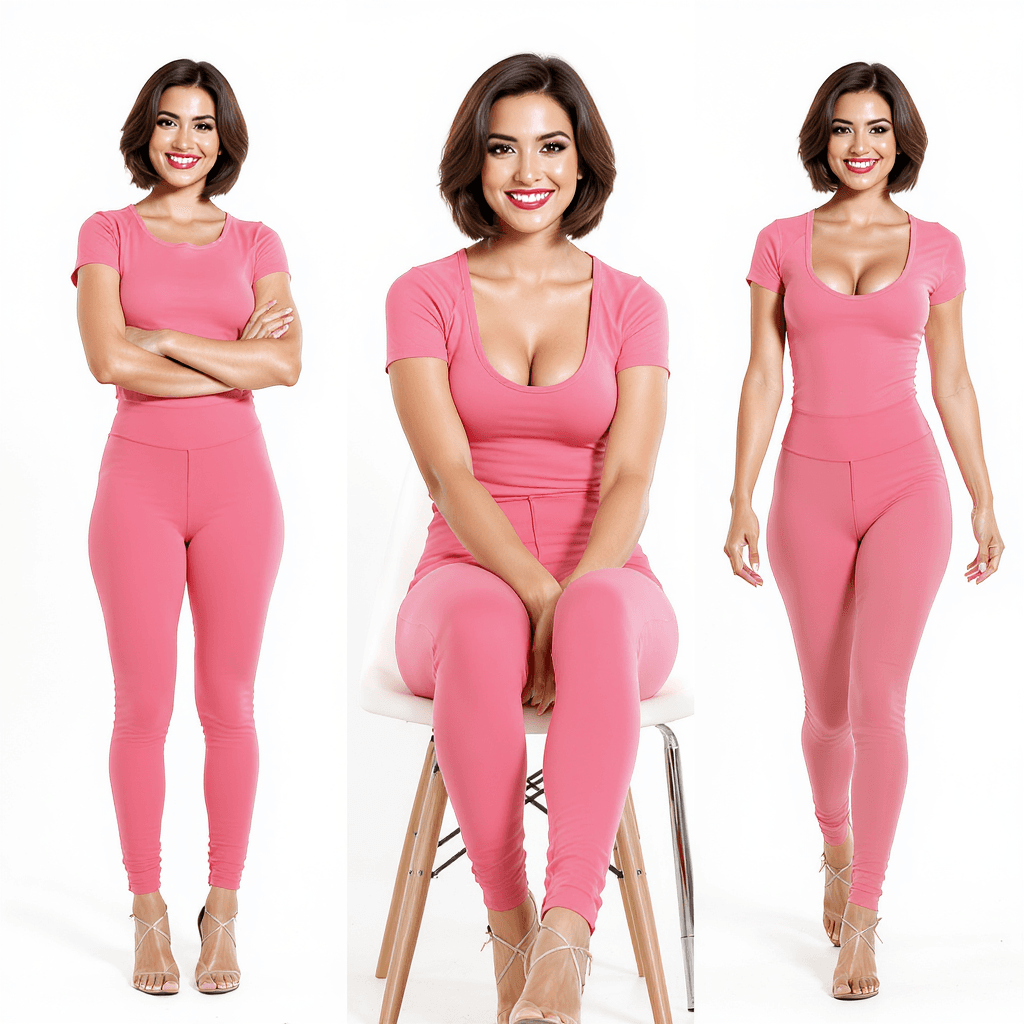 AI generated: A highly detailed and hyper-realistic full-body digital illustration of a 18-year-old Brunette woman...