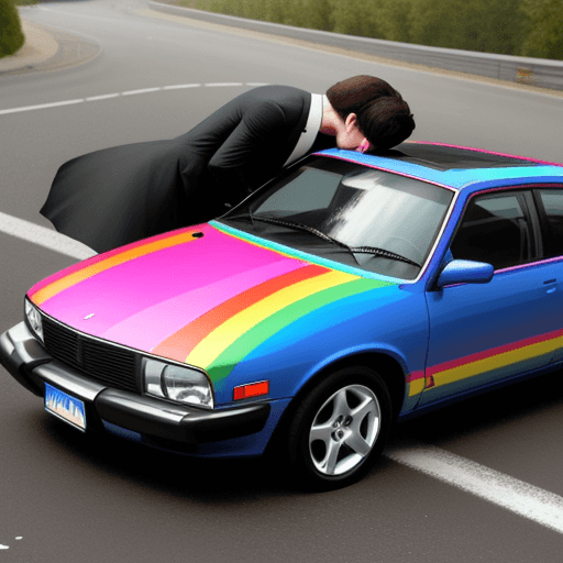AI generated: gay cars kissing