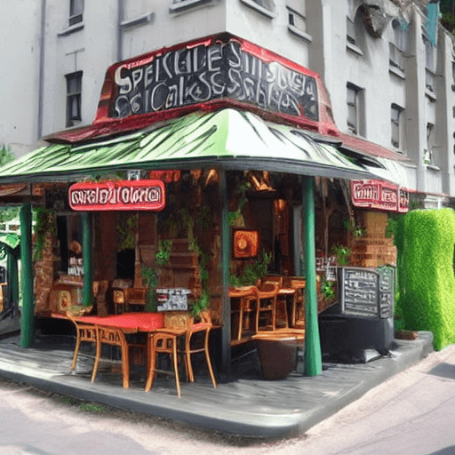 AI generated: Speechless cafe, extremely detailed
