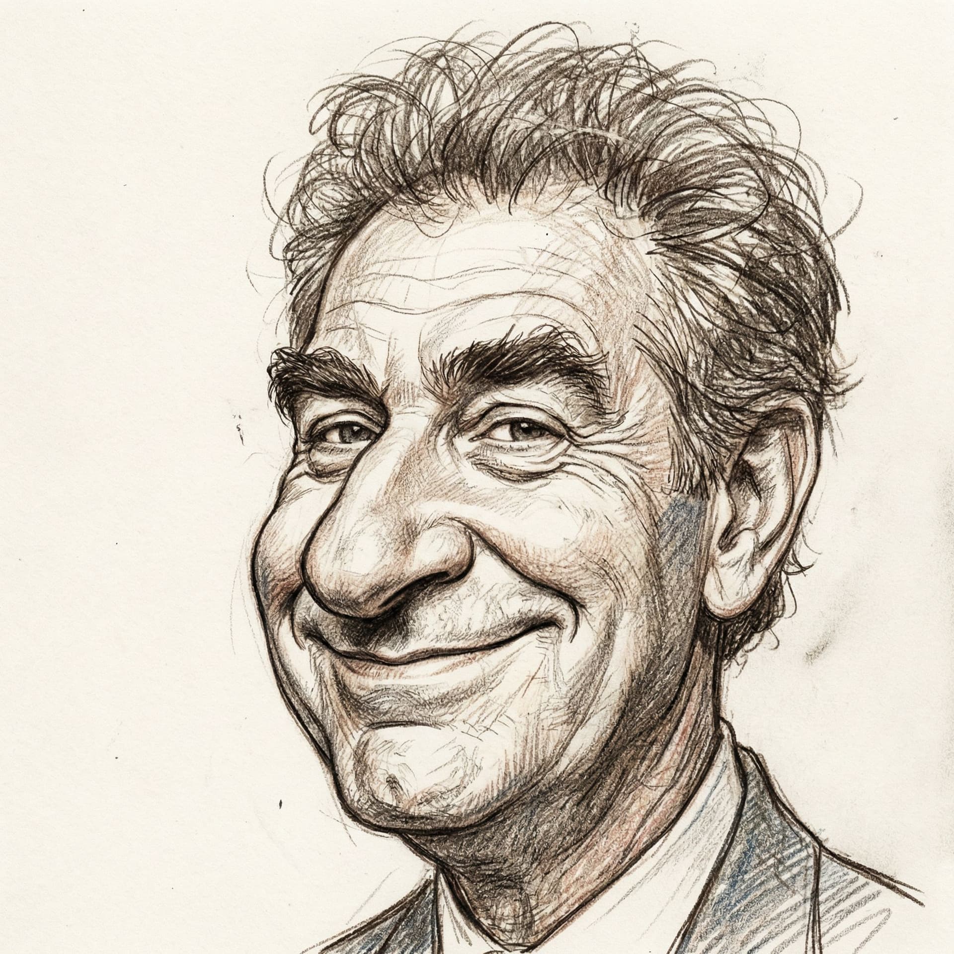 AI generated: Create a hand-drawn cartoon caricature with visible sketch lines and expressive strokes. 
Artistical...