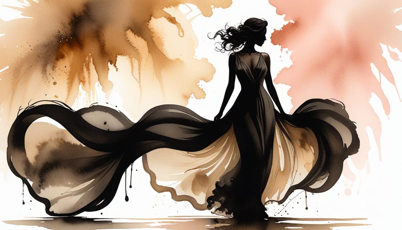 AI generated: ink wash painting, Silhouette, Drippy, Drenched, Dreamlike, Flowing, Expressive, ink drawing, mesmer...