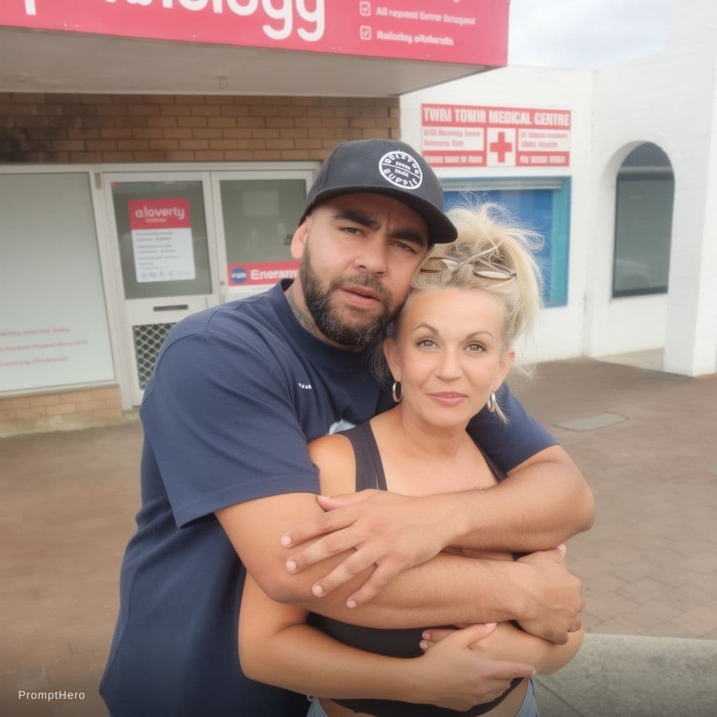 AI generated: The man cuddle the woman from behind