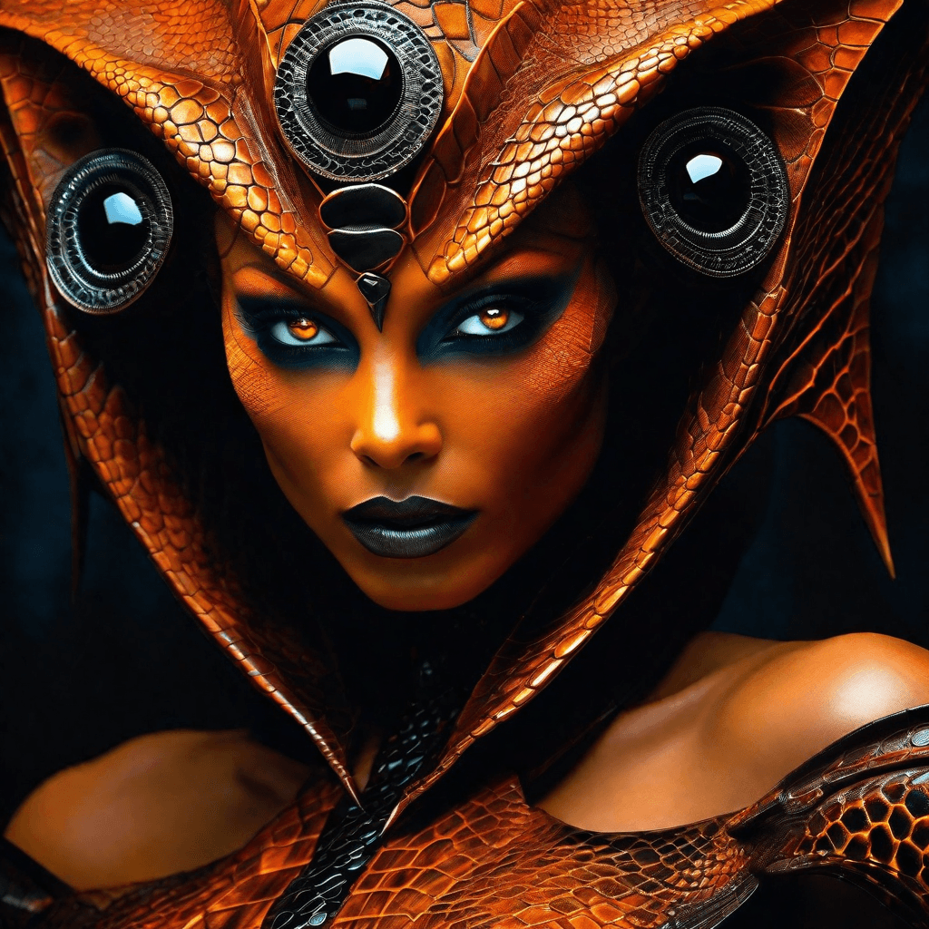 AI generated: A close up portrait (((imaginary female beautiful being))) that embodies the essence of sorrow, exud...