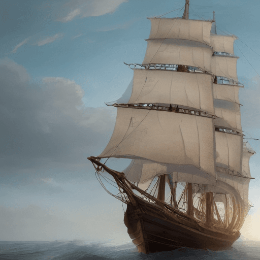 AI generated: Photo of a ultra realistic sailing ship, dramatic light, pale sunrise, cinematic lighting, battered,...