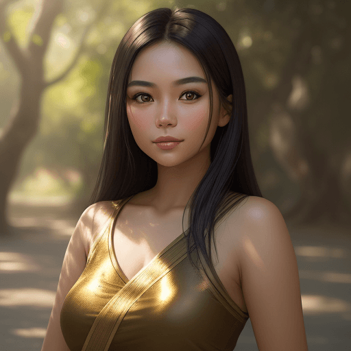 AI generated: A 27 yo thai woman in a delightful afternoon. This portrait is the best representation of female bea...