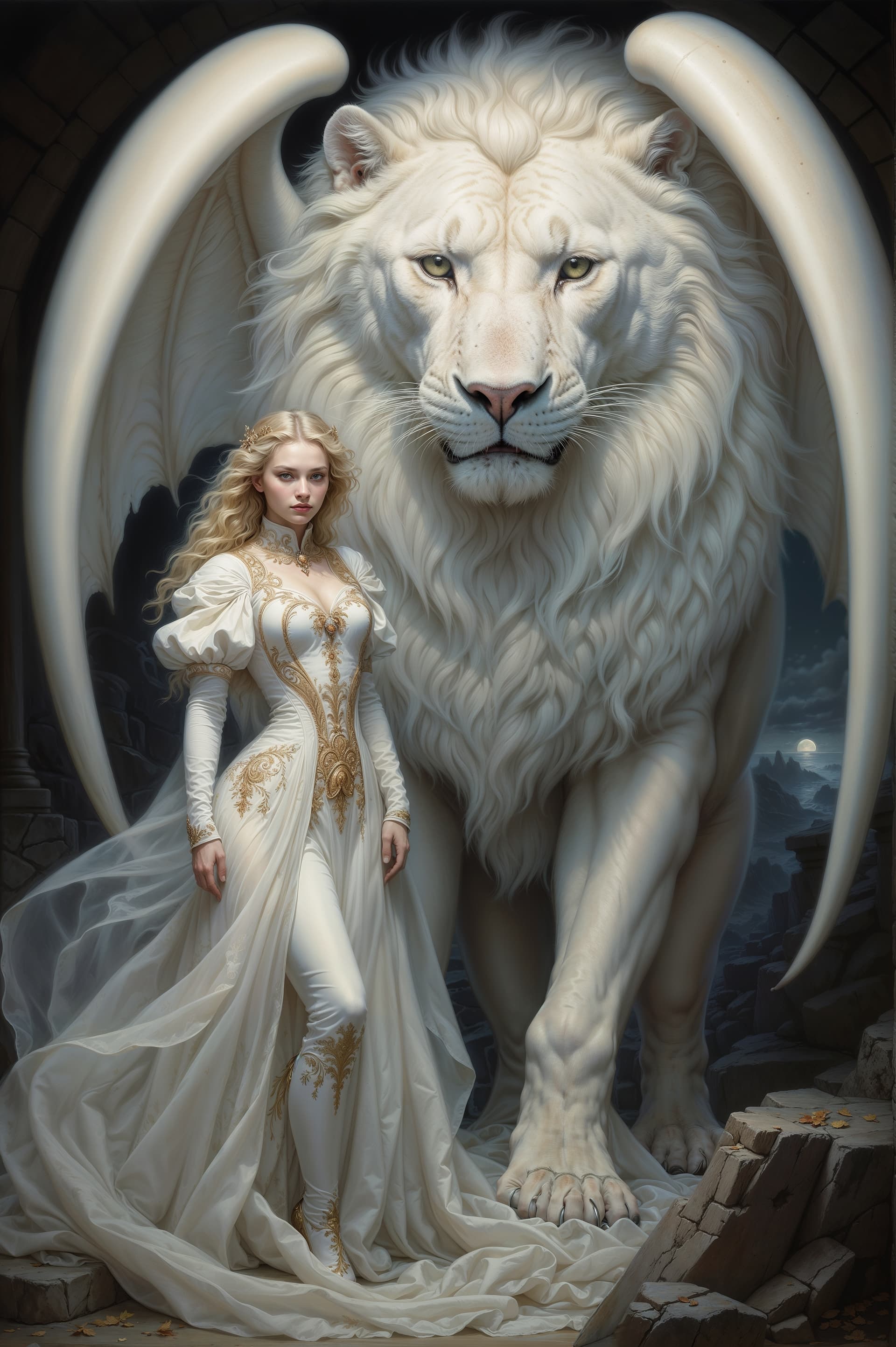 AI generated: A strikingly mystical creature, reminiscent of a large, magical female monster, takes center stage i...