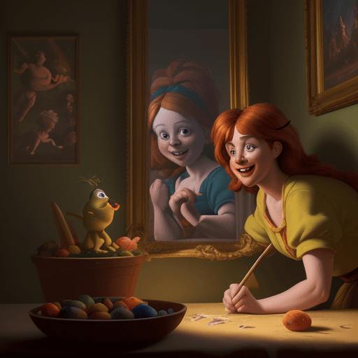 AI generated: A high-detail Pixar-style cartoon character in a joyful and happy scene, set in an environment with ...