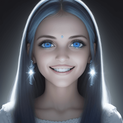 AI generated: centrarse en la nariz, nariz afilada, un retrato cautivador de una mujer sonriendo, con todo su rost...