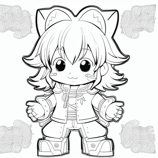 AI generated: colouring page, line art, anime, for kids, for males

