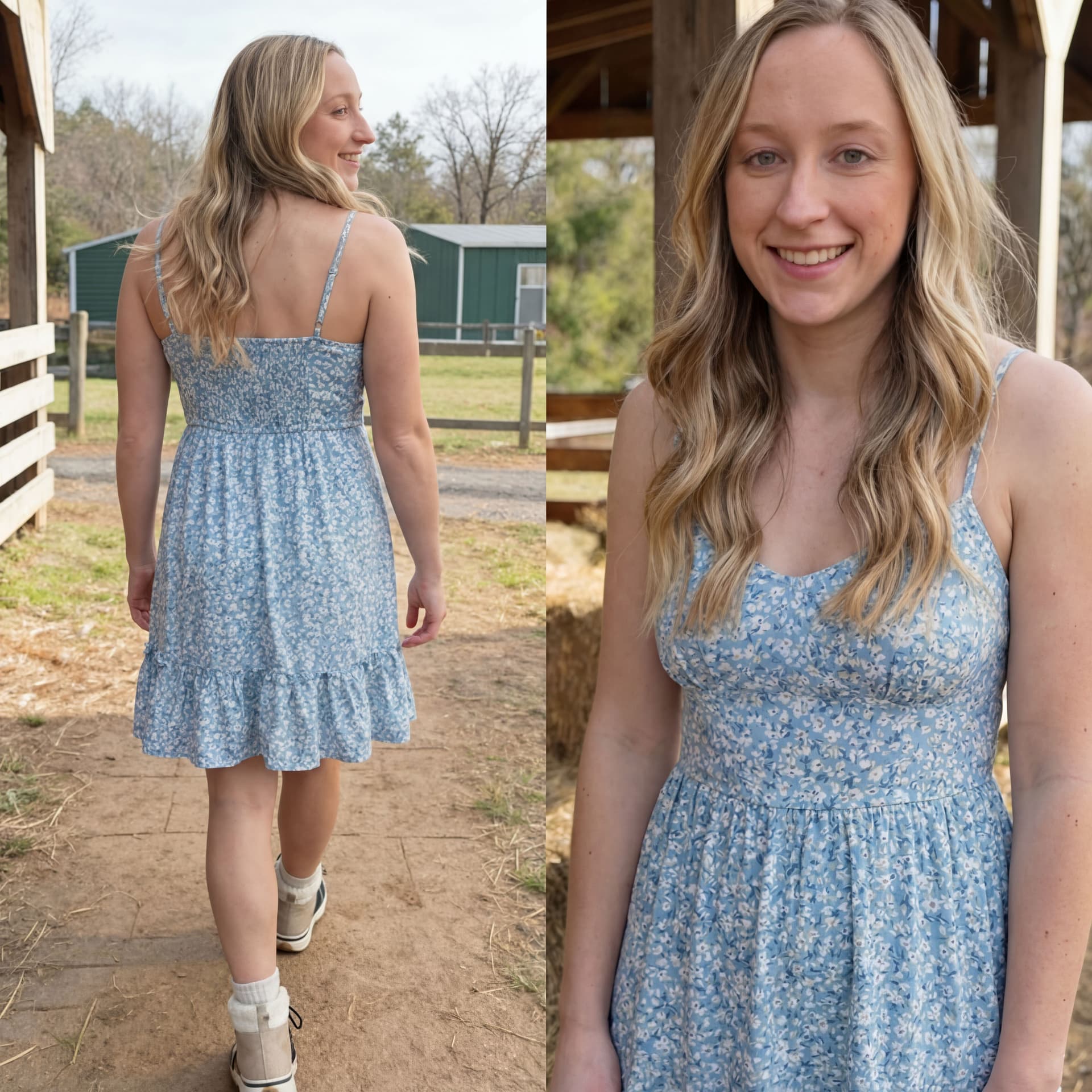 AI generated: Change her outfit to a sundress 